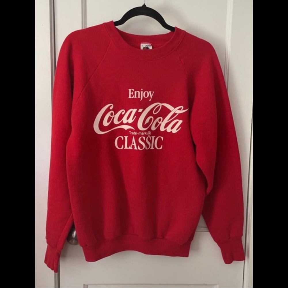 Red Vintage Coca Cola Crew Neck Sweatshirt